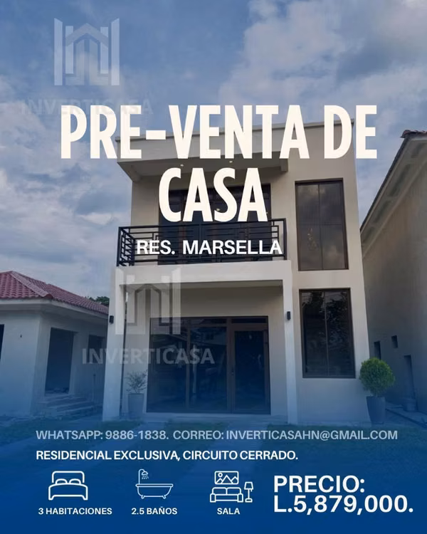 Pre-Venta de Casa en Res. Marsella - San Pedro Sula