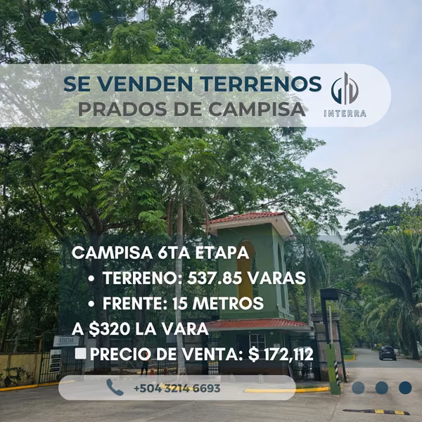 Land is sold in Campisa 6ta Etapa (Prados de Campisa) San Pedro Sula