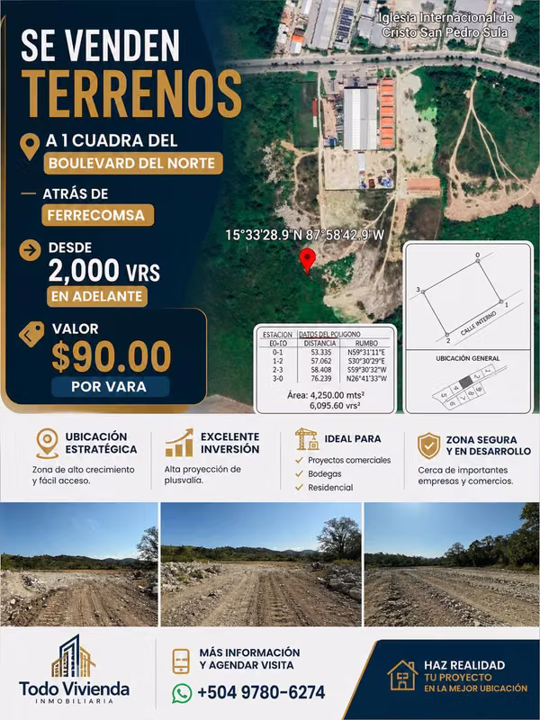 LAND IS SOLD IN NORTHERN BOULEVARD SAN PEDRO SULA