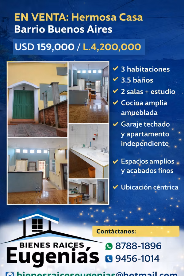 Venta de casa en Barrio Buenos Aires, calle La Fuente.