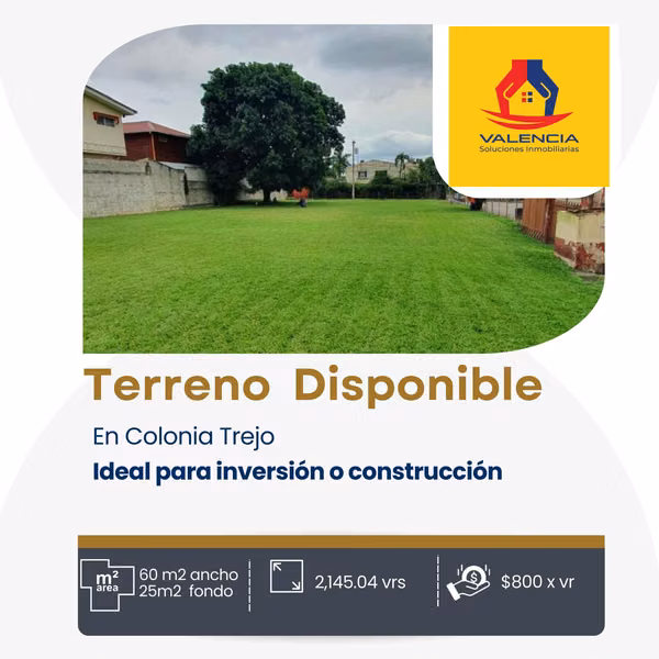  Terreno en Venta | Colonia Trejo – San Pedro Sula