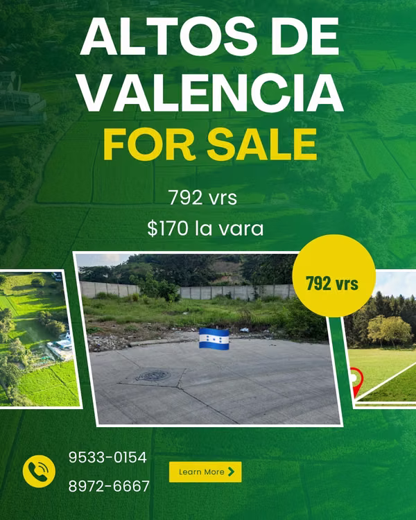 Venta de Terreno en Altos de Valencia
