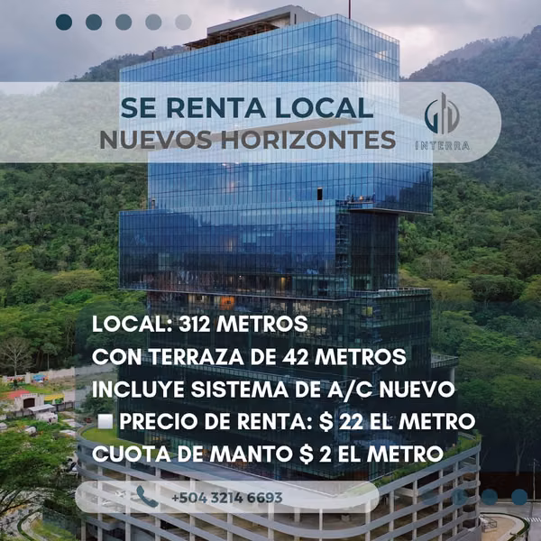 Se Renta Local Comercial en Nuevos Horizontes Business Center Sector Rancho El Coco, San Pedro Sula