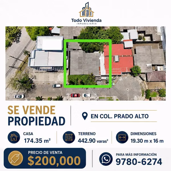 Se Vende Propiedad en Colonia Prado Alto en San Pedro Sula