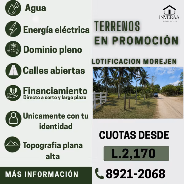 Venta de Terrenos en Morejen Atlantida