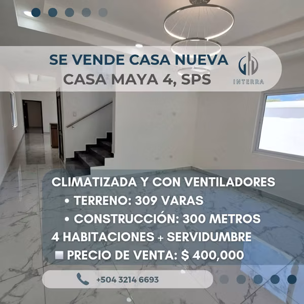 Se Venden Casas Nuevas y Full Climatizadas en Res. Casa Maya 4 San Pedro Sula