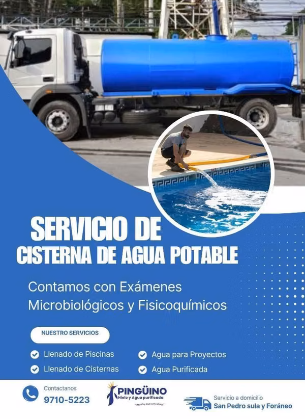 Servicio cisterna de Agua Potable y Purificada