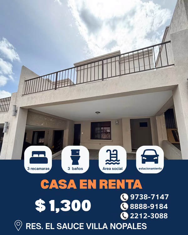 ¡HERMOSA VIVIENDA AMUEBLADA EN ALQUILER! RES. EL SAUCE VILLA NOPALES