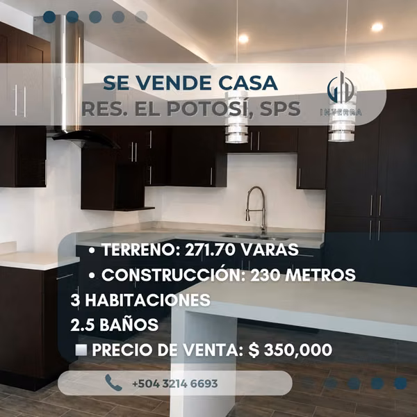 Se Vende Casa minimalista en El Potosí San Pedro Sula
