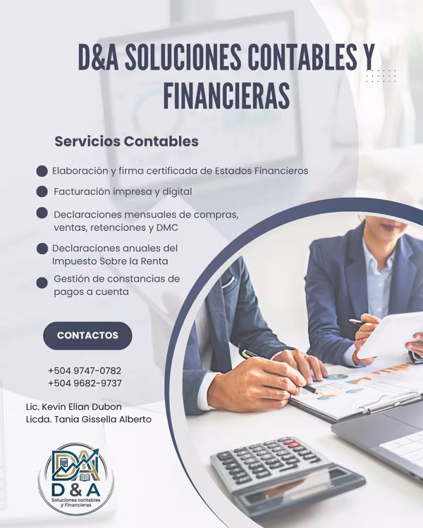 Declaraciónes al SAR, Facturación, Asesoría y Estados Financieros