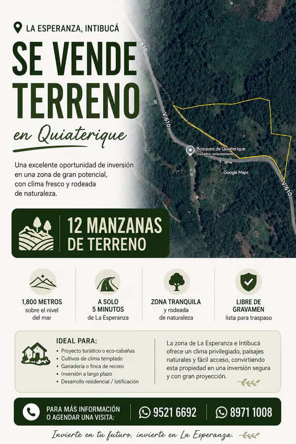 21 ACRES OF BEAUTIFUL HIGHLAND LAND IN HONDURAS — OWNER DIRECT