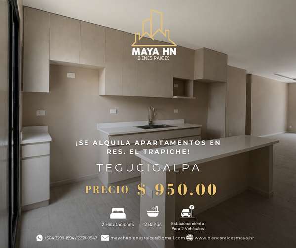 Se alquila apartamento en Res. El Trapiche, Tegucigalpa