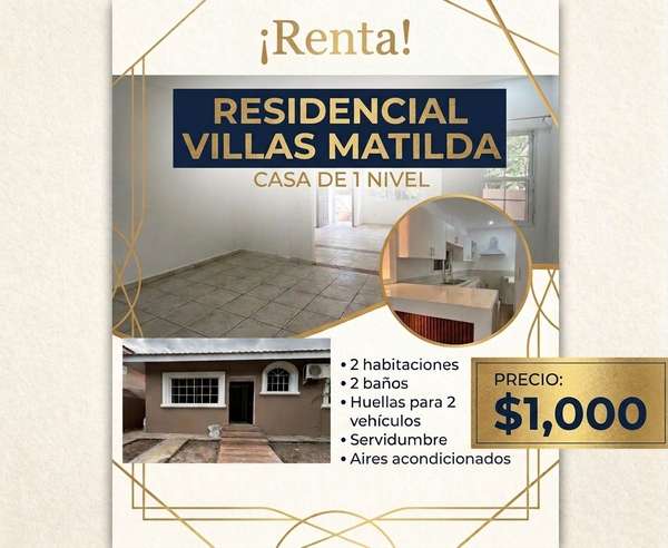 1 Level House in Rent - Residential Villas Matilde SPS