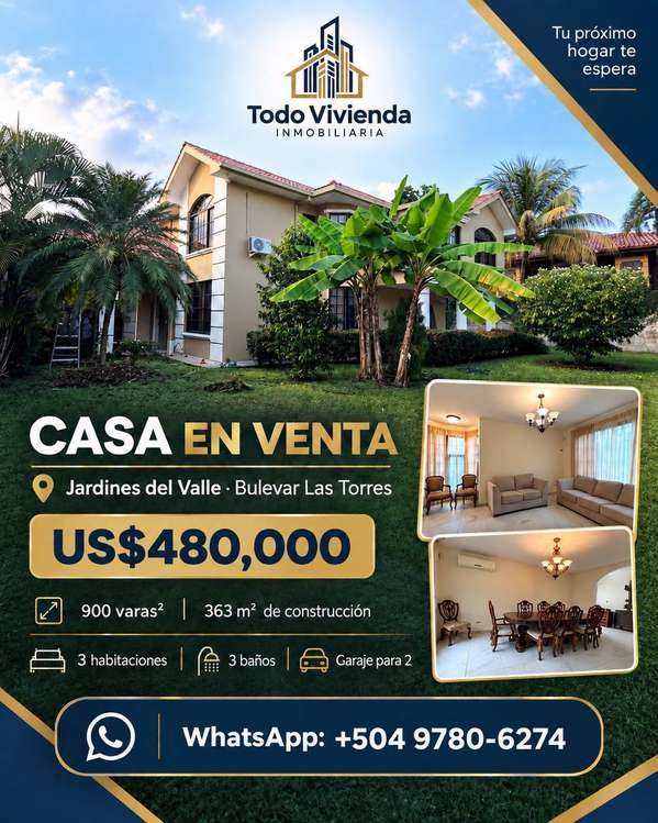 SALE HOUSE IN COLONY GARDENS OF THE VALLEY SAN PEDRO SULA