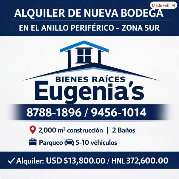 New Bodega rental in El Rillo Periférico - South Zone