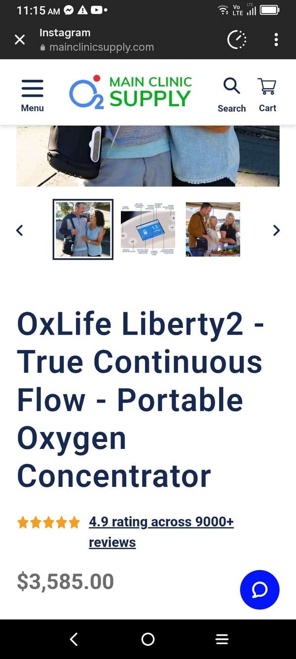 OxLife Liberty2 Portable Oxygen Concentrator.