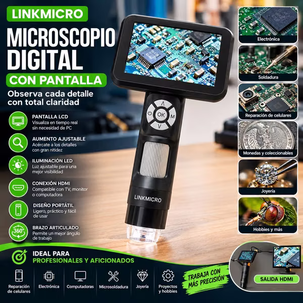 Microscopio digital HDMI para electrónica