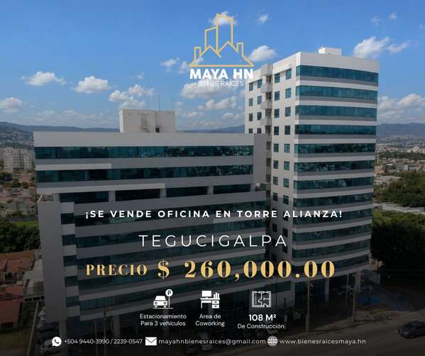 ¡Se vende local para oficina en Torre Alianza, Tegucigalpa!
