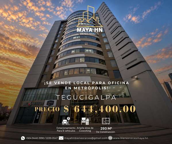 ¡Se vende local para oficina en Metrópolis, Tegucigalpa!