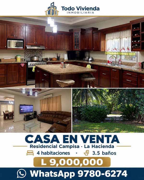 SE VENDE CASA EN RESIDENCIAL CAMPISA LA HACIENDA, SAN PEDRO SULA
