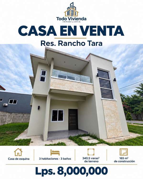 SE VENDE CASA EN RESIDENCIAL RANCHO TARA SAN PEDRO SULA