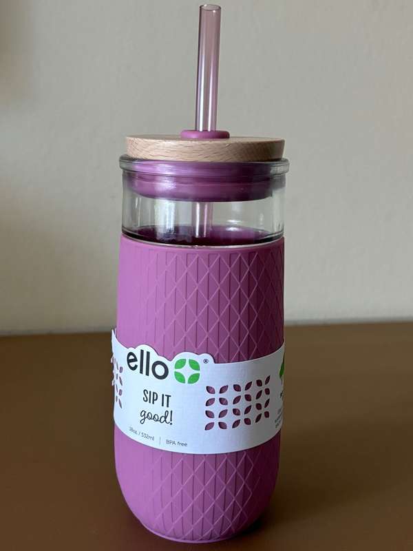 Ello - Vaso de Vidrio con cubierta de silicone 532ml