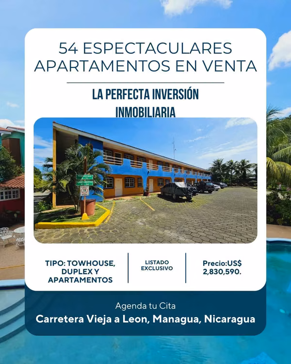 Venta de condominio de 54 apartamentos en Carretera Vieja a León