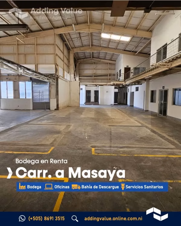 Renta de Bodega sobre Carretera a Masaya