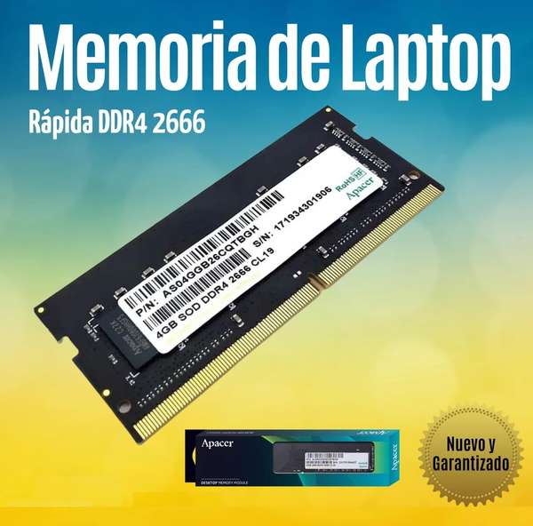 Memorias para laptops DDR4 8GB y 16GB