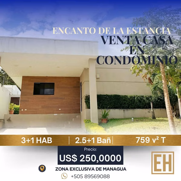 Se Vende Hermosa Casa en Condominio Encanto de la Estancia! $250,000