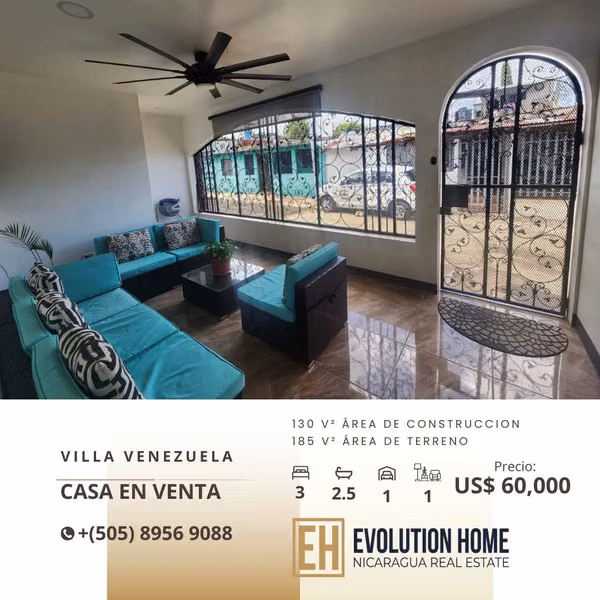 Venta de casa moderna en villa venezuela