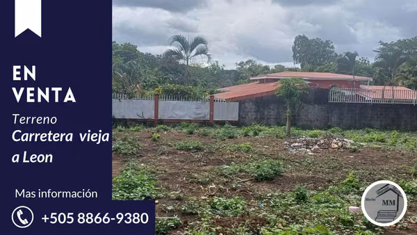 En venta precioso terreno en carretera vieja a Leon km 13.5 Nicaragua
