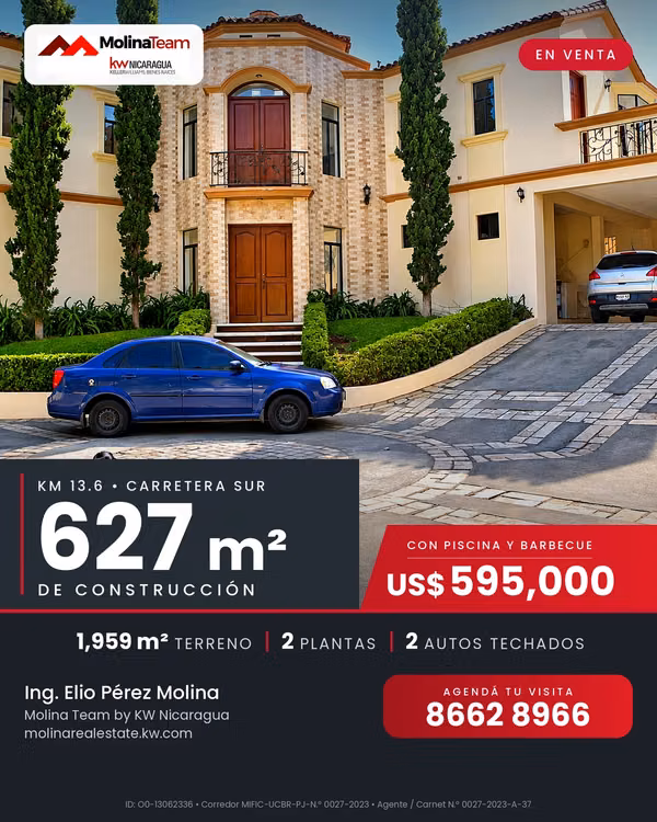 Residencia de Lujo en Carretera Sur |Piscina, Terrazas y Espacios Amplios |Precio U$570,000 dólares