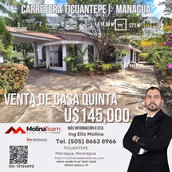 Fifth House for Sale in Ticulantre - More than 1,400 vrs ² of Nature and Privacy