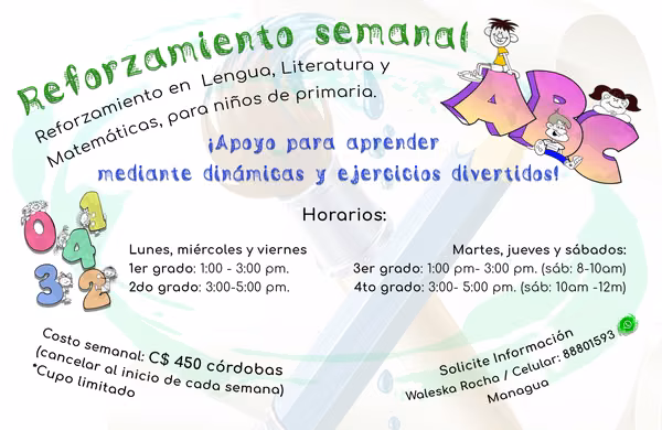 Reforzamiento escolar semanal