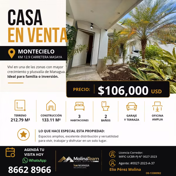 Casa en sale en MONTECIELO - KM 12.9 Price: $128,000