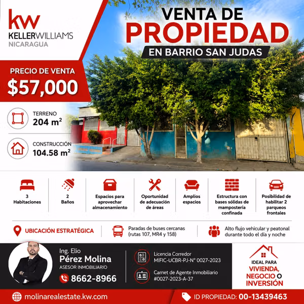 VENTA DE PROPIEDAD EN BARRIO SAN JUDAS
