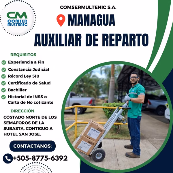 AYUDANTE DE REPARTO O DISTRIBUCION