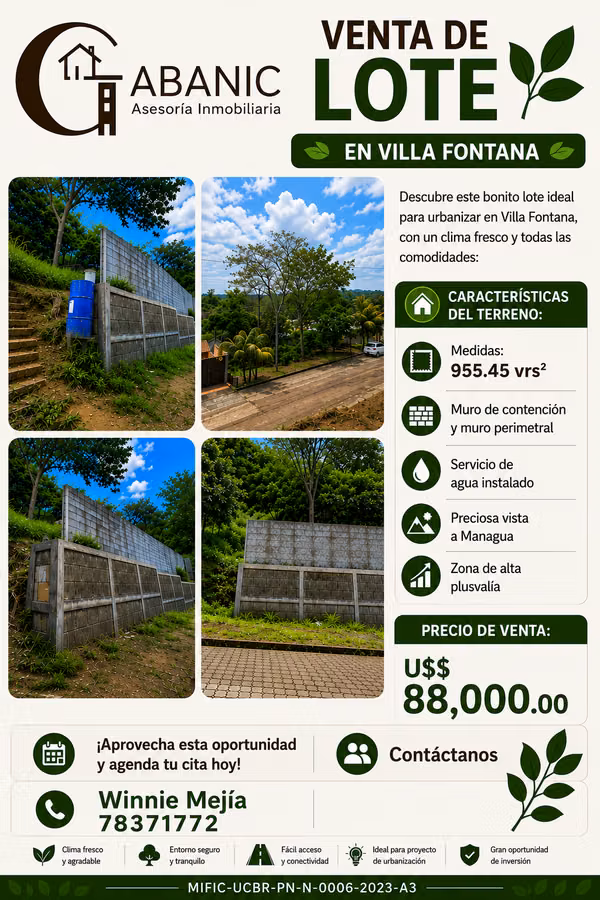 Terreno en Venta en Villa Fontana