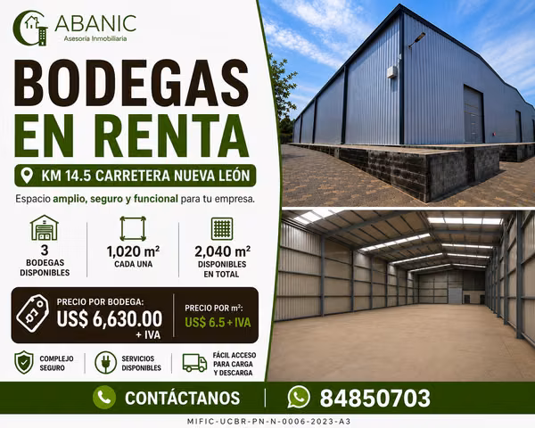 Bodegas en renta - Km 14 C nueva León