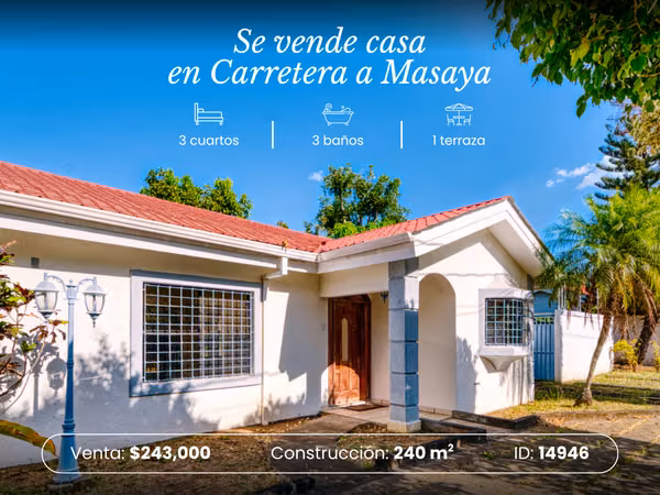 Se vende casa en Carretera a Masaya ID 14946