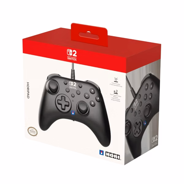 Mando con cable Hori HORIPAD Turbo para Nintendo Switch 2 y el Switch Oled - Negro