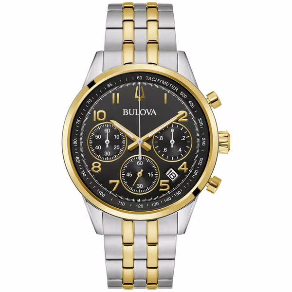 Reloj Original Bulova clásico de cuarzo con cronógrafo luminoso y calendario,42mm,98B398