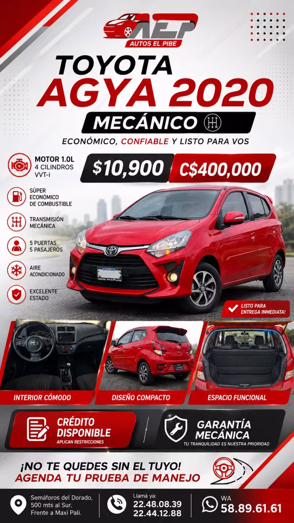 Agya 2020 MEC COMO NUEVO UNICA DUEÑA VEA Y COMPARE