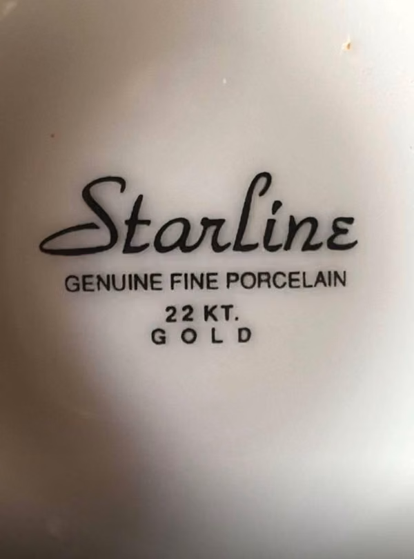 Starline vintage crockery with 22kt gold detail