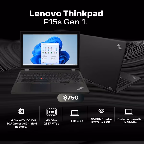 Lenovo Thinkpad P15s Gen 1 1TB 40 GB RAM