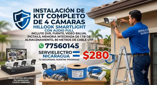 4 brand Hikvision and hillook security kit cameras