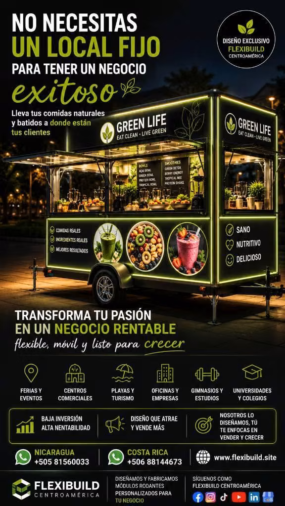 Tráilers Comerciales para Floristerías y Healthy Food | FlexiBuild