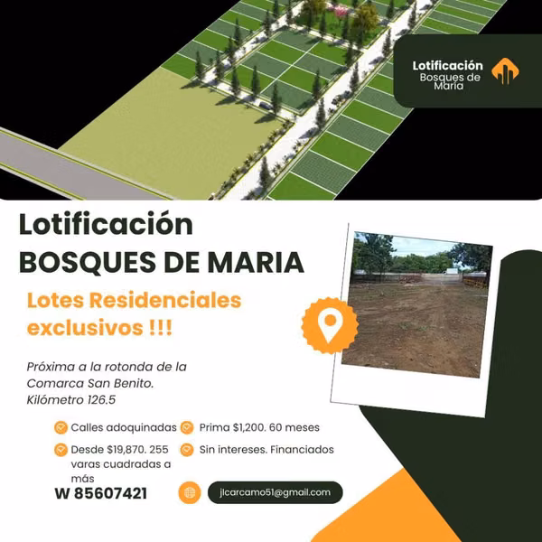 Lotes residenciales carretera a Chichigalpa