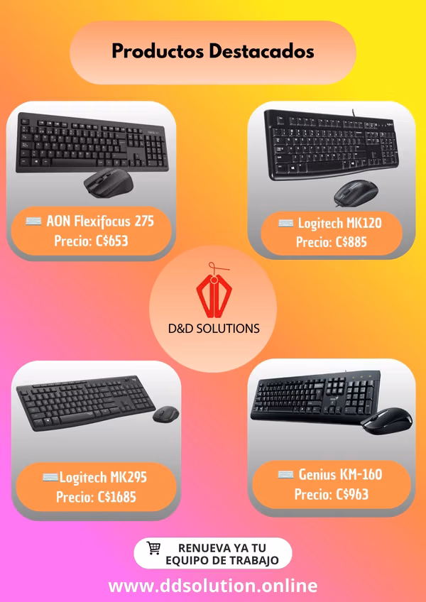 Teclados Usb e Inalambricos en distintas marcas y modelos